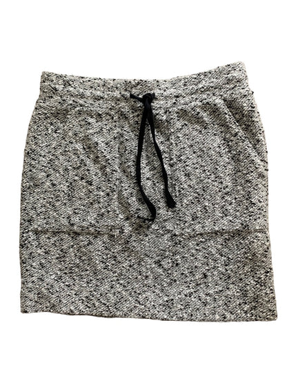 Medium Lou & Grey Women's Pull On Stretch Tweed Pocket Skirt Black White