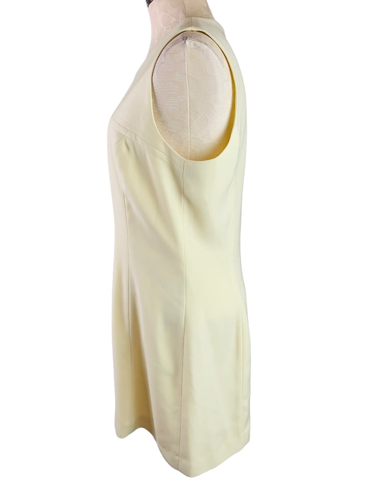 Medium Unbranded Sheath Dress Sleeveless Pale Pastel Yellow Lined