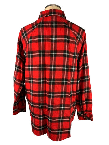 Small Wild Fable Junior Women's Oversize Red Flannel Button Up