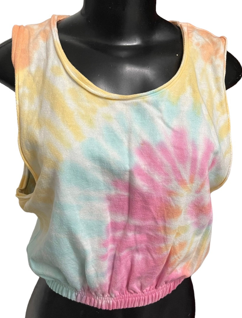 Medium Ocean Drive Cotton Tye Dye Sleeveless Womens Top Elastic Waist