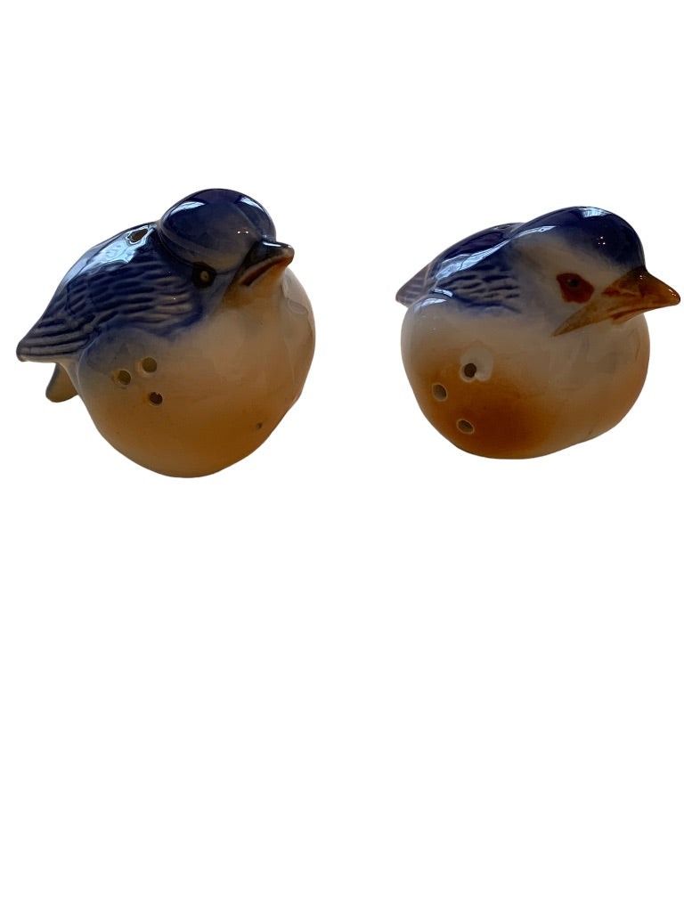 Vintage Blue Birds Pomander Shakers Set of 2 Potpourri Scent Ceramic