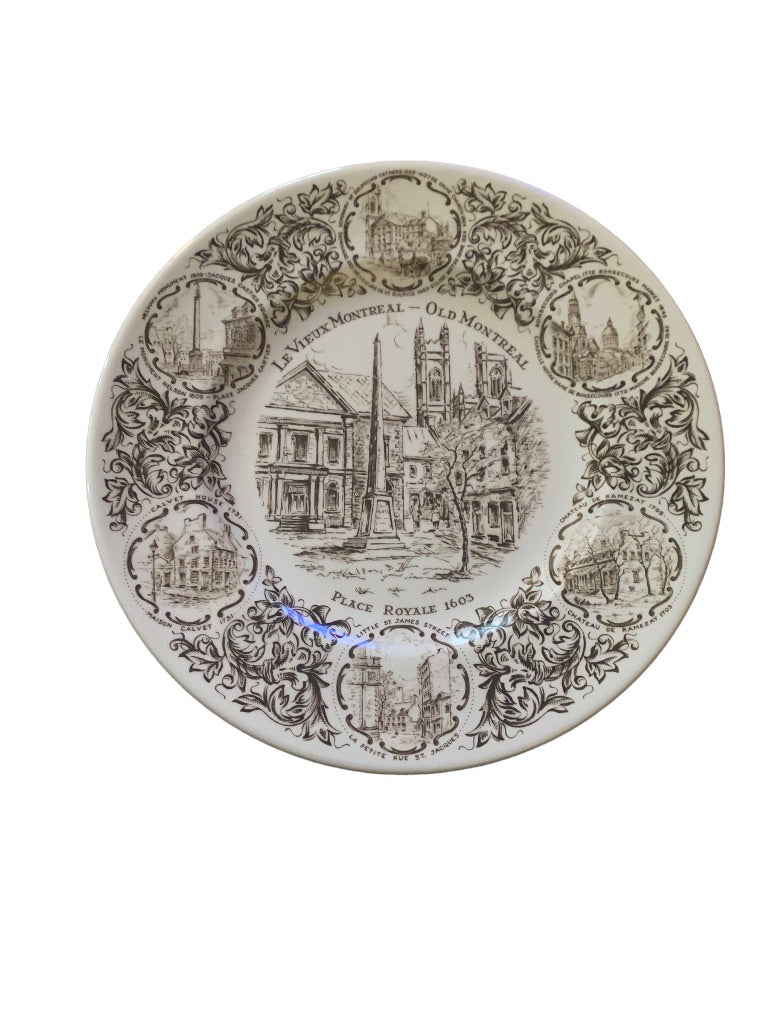 Wood & Sons LeVieux Montreal Walter Frank Artwork English Ironstone 10" Dinner Plate