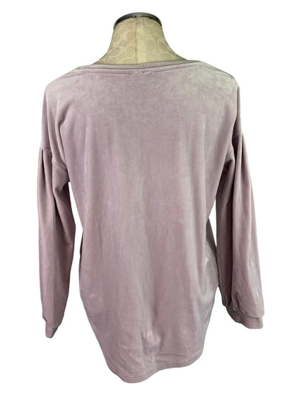 Medium Old Navy Women's Orchid Velour Pullover Puff Sleeve Top Shirt