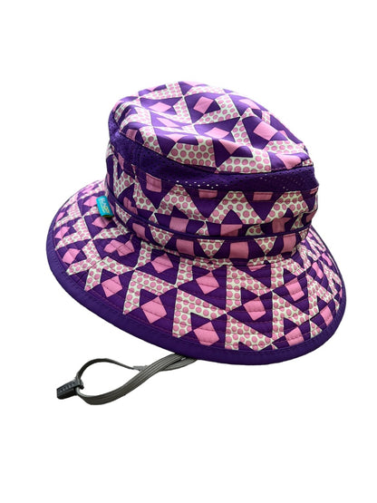 Sunday Afternoons UPF 50+ Fun Bucket Hat Kids M 3 To 6 Years Water/Stain Repellent Pink Purple Geometric