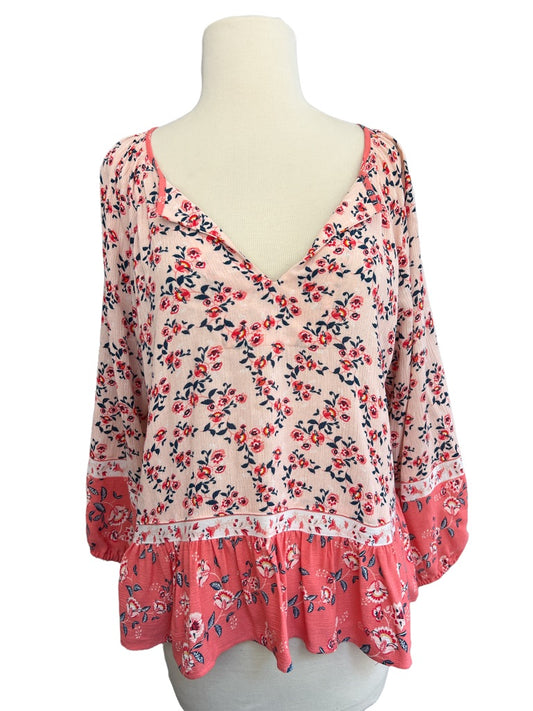 Small LOFT Beach Floral Boho Tunic