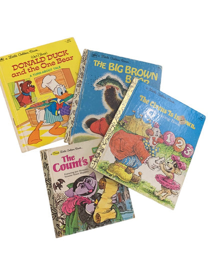 Lot of 4 1970s Golden Books Rough Condition Count's Big Bear