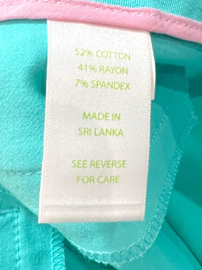 6 Lilly Pulitzer Turquoise Luxury Capri 26667 EUC