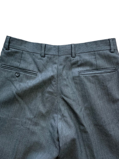 32 x 27 Jos A Bank Men's Gray Microcheck Pattern Dress Pants Cuffed