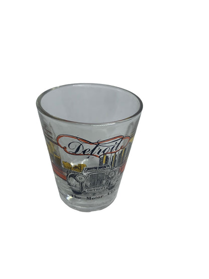 Detroit Michigan The Motor City Clear Shot Glass 1.5 oz