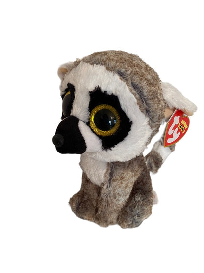 Ty Silk Beanie Boo LINUS Lemur 6.5" Inch Stuffed Animal Toy New with Tags