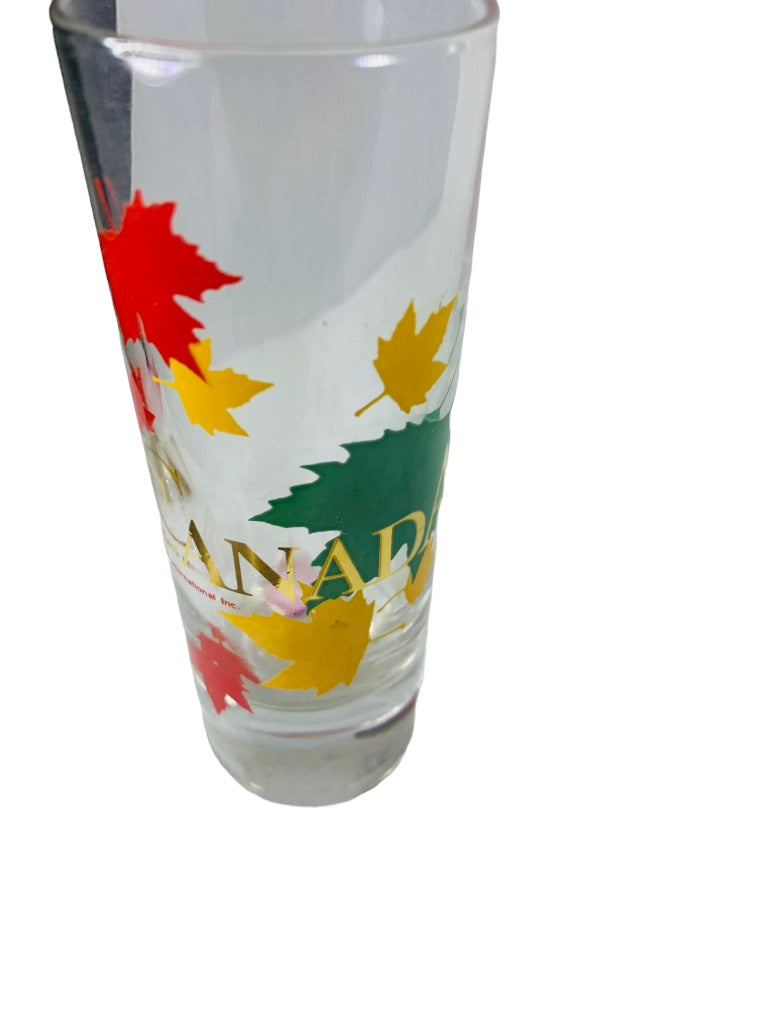 Souvenir Canada Multicolor Maple Leaf Shot Glass Shooter Barware