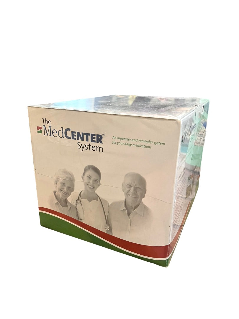 MedCenter System Monthly Medication Organizer with Easy Set Reminder Clock New Sealed