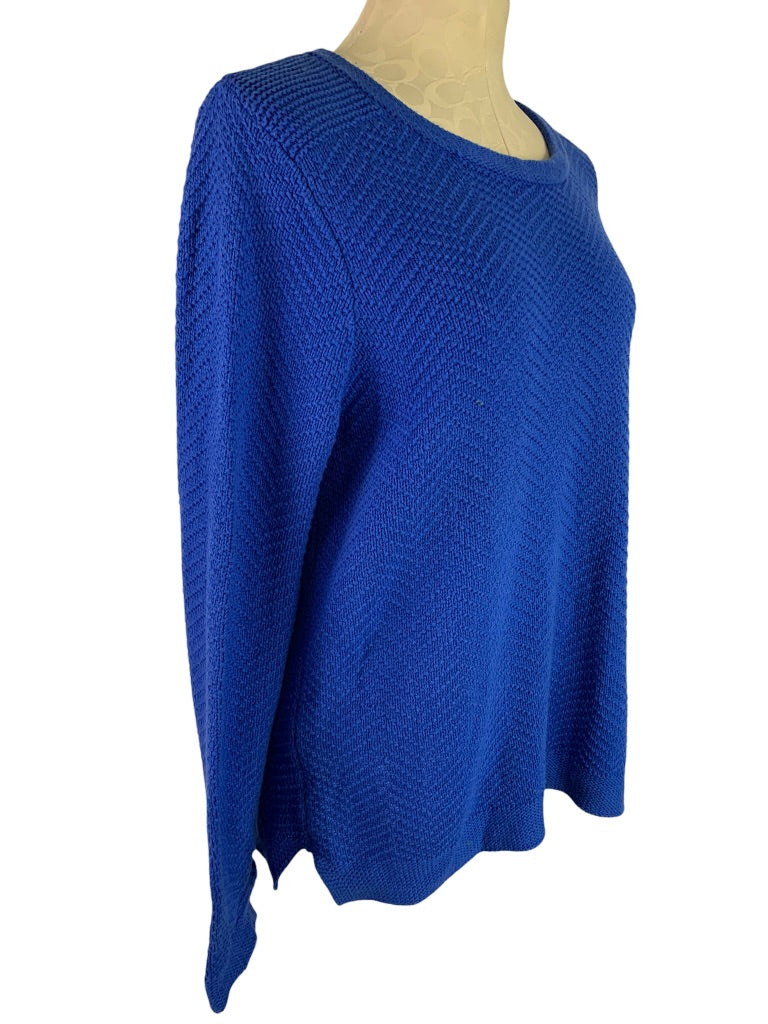 Large Old Navy Women's Royal Blue Pullover Chevron Knit Sweater