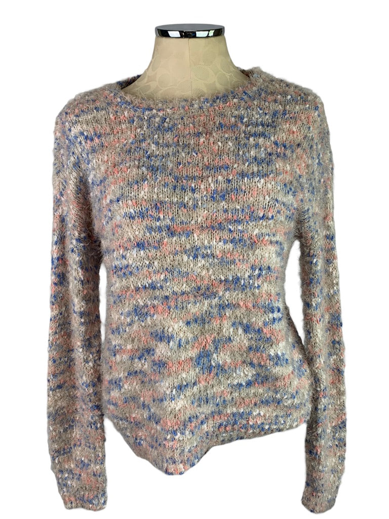 Medium So Fuzzy Women's Sweater Gray Blue Pink Soft Comfy