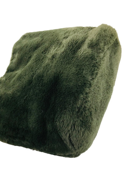 Aspen Plush Faux Fur Tote Bag Forest Green Attached Wallet Change Purse