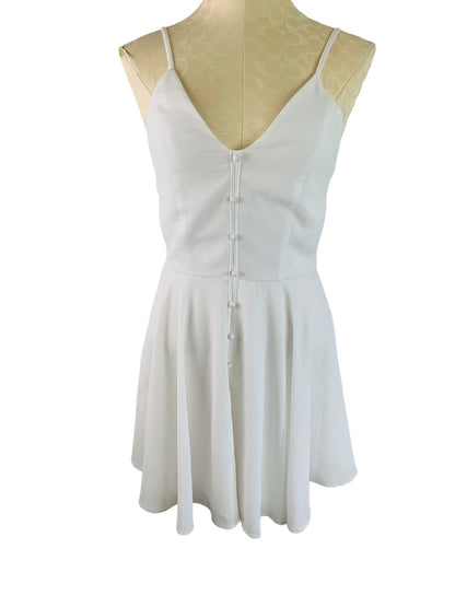 Medium Windsor White Fit and Flare Dress Junior Women's Spaghetti Strap V-Neck