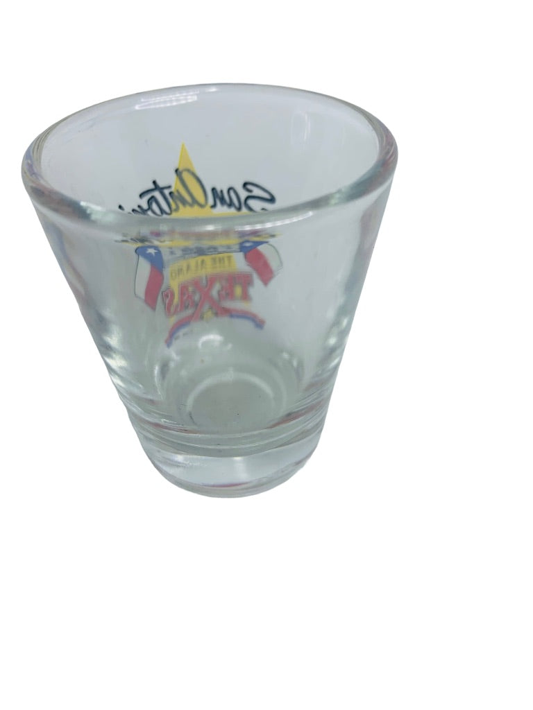 San Antonio Texas Souvenir Shot Glass Clear with Logo The Alamo Barware