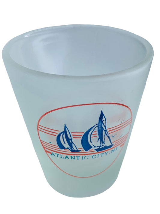 Atlantic City New Jersey Souvenir Shot Glass Frosted Barware