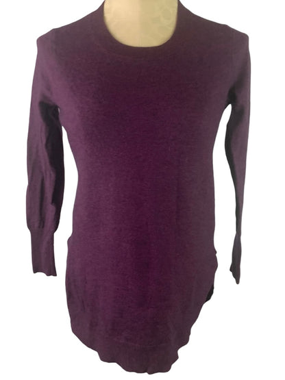 XS J.Crew Factory Women's Wool Blend Tunic Sweater Plum Style#AC624