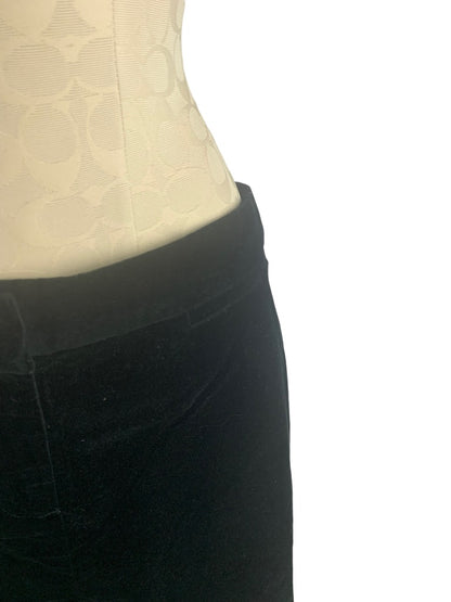 8 J.Jill Black Velvet New Straight Pencil  Skirt Front Zip. 19" Length