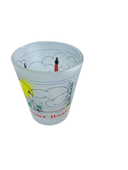 Lighthouse of North Carolina Outer Banks Souvenir Shot Glass Frosted Barware