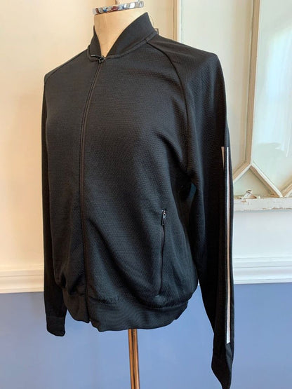 Medium Adidas Women's Black Bomber Jacket Knit Full Zip Track Jacket CF0334