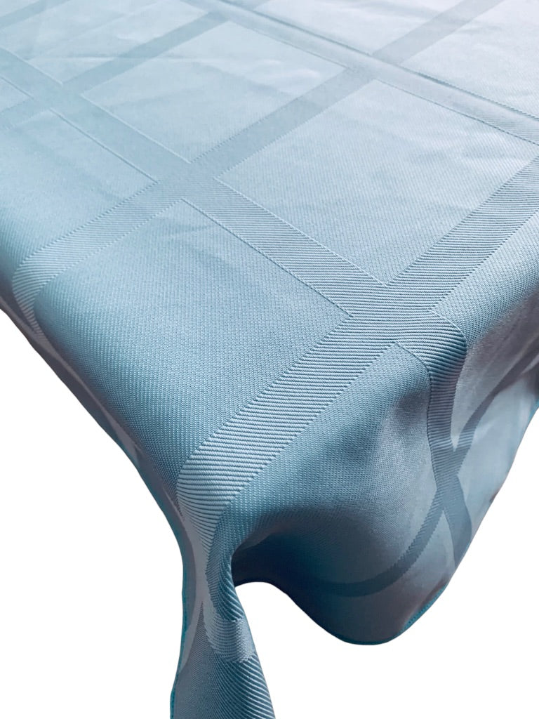 Essential Home Turquoise Tablecloth Table Linen Sateen Rectangular 70 x 52"