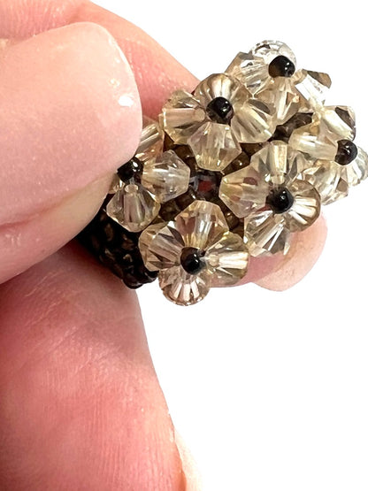 Beaded Handmade Flower Ring Size 8.5