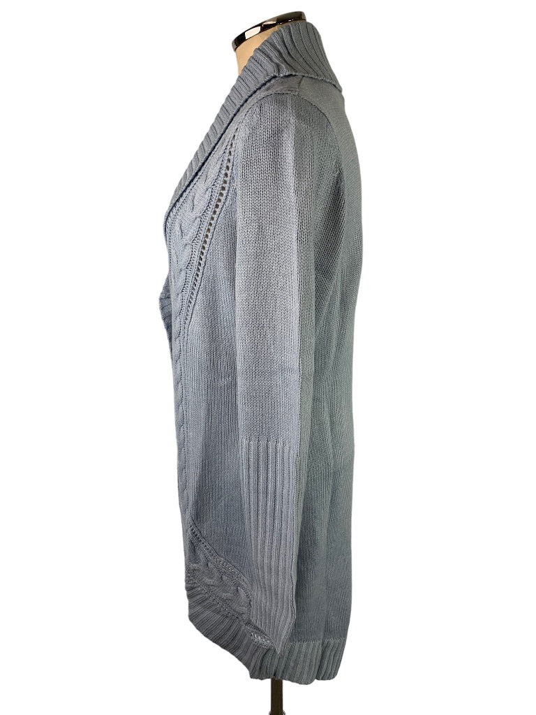 Medium Motto Women's Light Blue Long New Cardigan Sweater Single Button