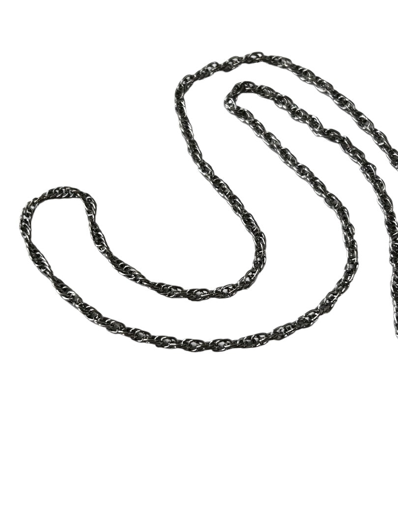 Silvertone Spiral Chain 18" Necklace Lobster Clasp