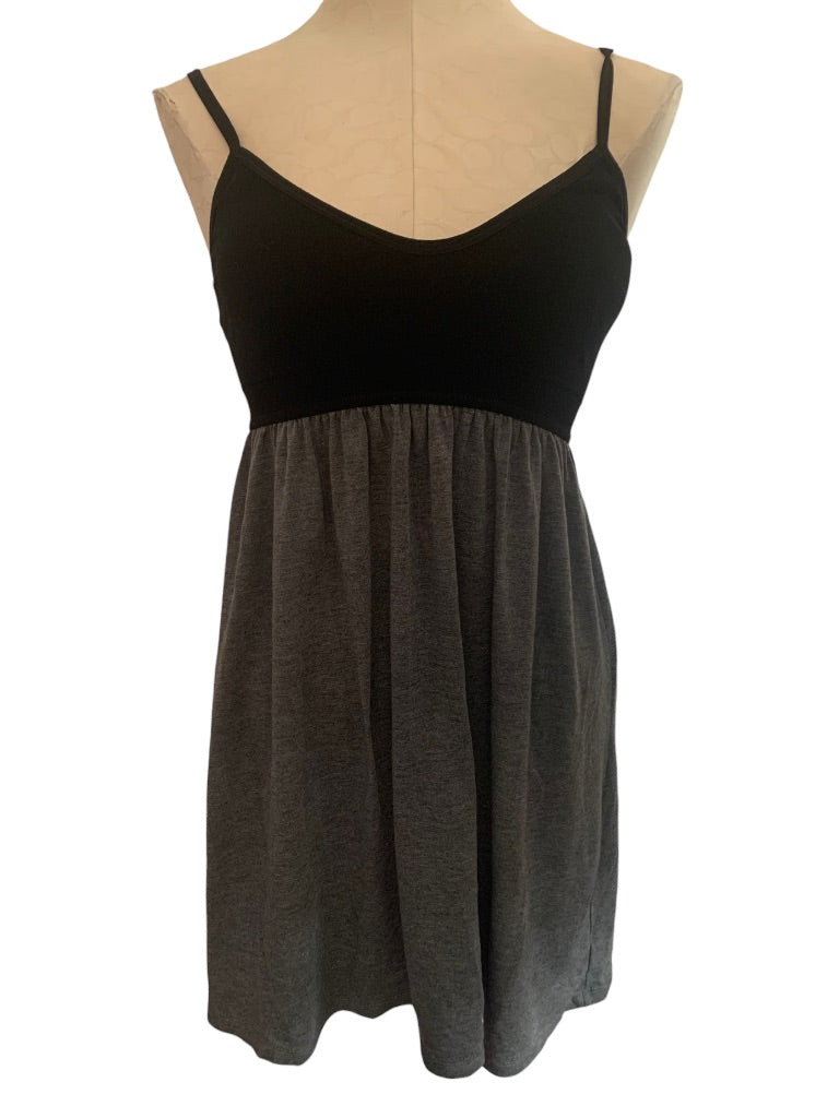 Small Target Women's Black Gray Jersey Knit Sundress Short Padded Bra