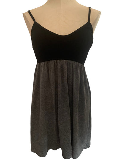 Small Target Women's Black Gray Jersey Knit Sundress Short Padded Bra