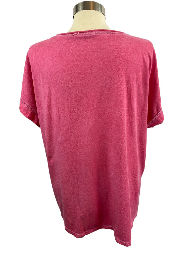 One Size New Collection Women's Tshirt Made in Italy Pink Chic