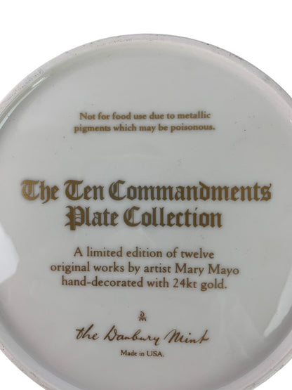 Danbury Mint Hand Decorated The Third Commandment Collectible Plate Mary Mayo 9.5"