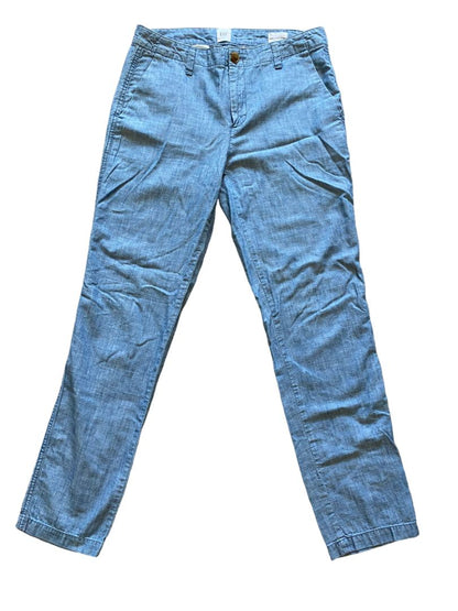 0 GAP Girlfriend Khaki Chambray Cotton Pants Light Blue