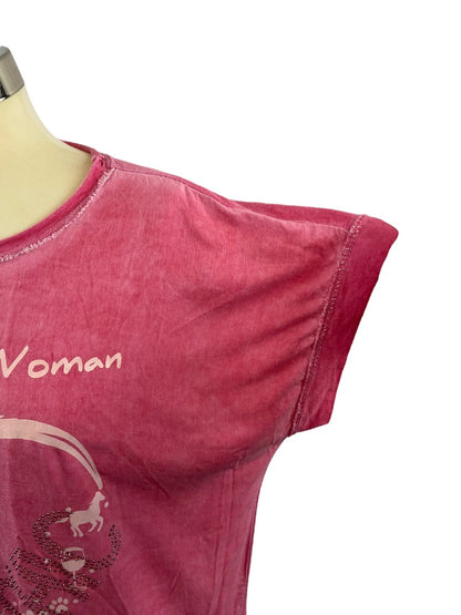 One Size New Collection Women's Tshirt Made in Italy Pink Chic