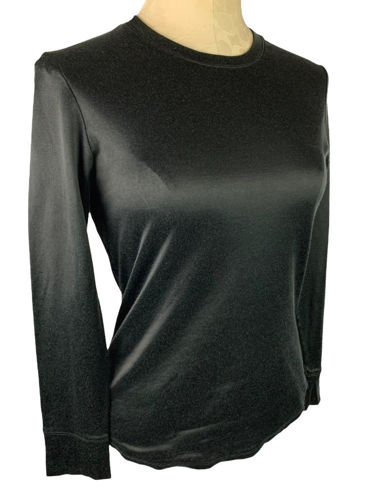 Medium Warm Essentials by Cuddl Duds Women's Black Base Layer Long Sleeve Shirt