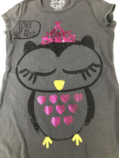 Medium Belle du jour Girls Owl Graphic Black Short Sleeve Tshirt