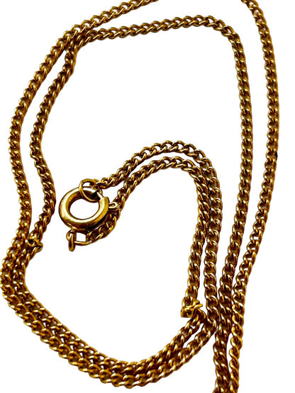Goldtone Chain 18" Necklace with Metal Nugget Charm 1"