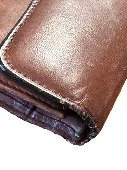 Buxton Brown Leather Wallet Velvet Touch 7.25 x 4 Organizer Clutch Coin Purse
