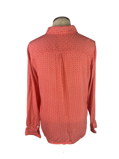 XL Dalia Collection Women's Patterned Pullover Collared Blouse