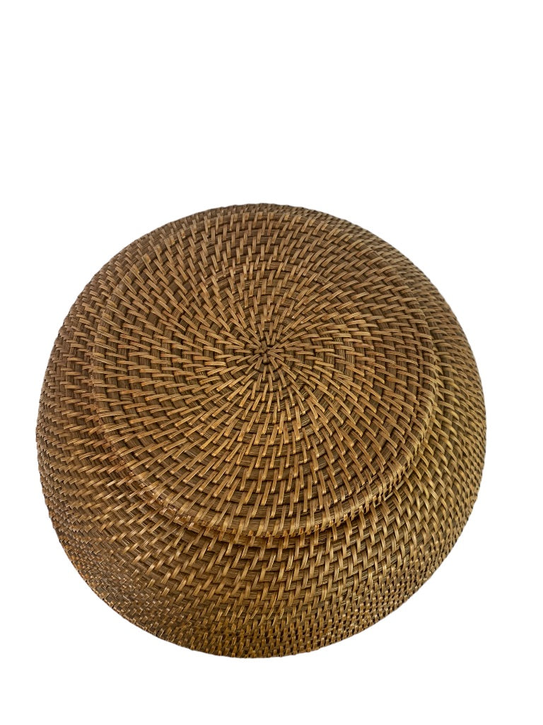 Woven Basket 13.5" Diameter Centerpiece Storage Pedestal 5"h