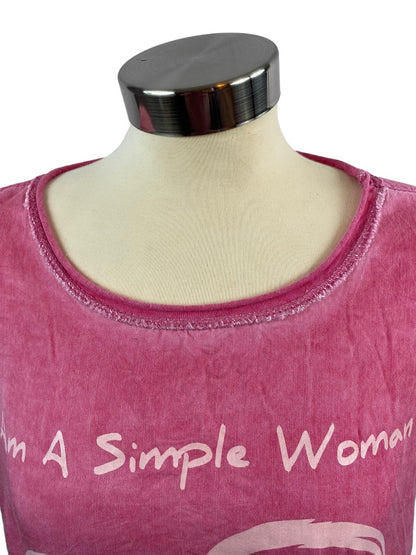 One Size New Collection Women's Tshirt Made in Italy Pink Chic