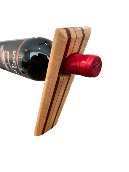 Handmade Wine Bottle Holder Wooden Balance Board Light wood