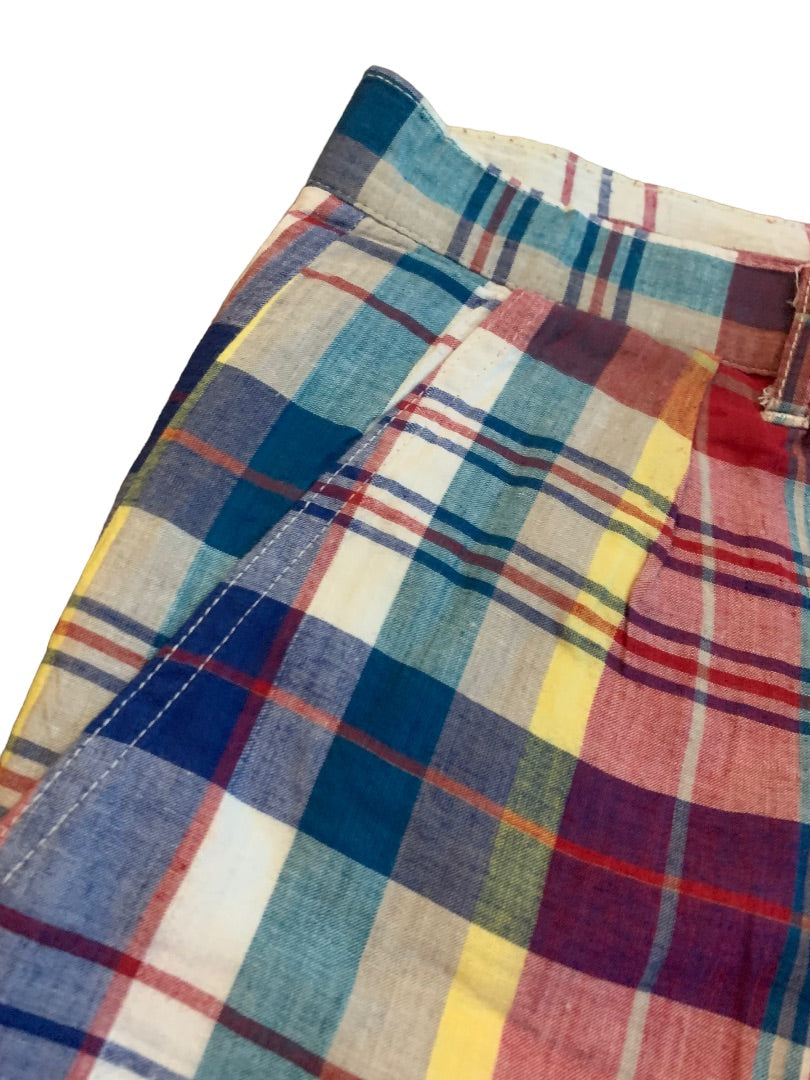 32 Woolrich Men's Vintage 1980s Golf Shorts Plaid Lined 100% Cotton 7" Inseam