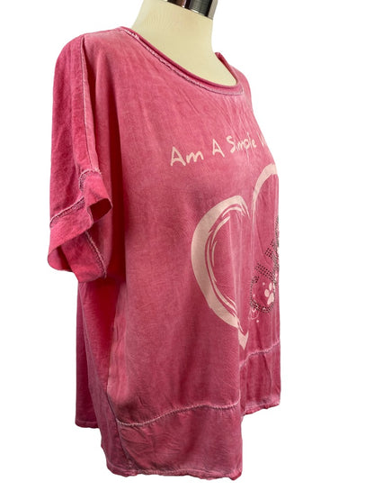 One Size New Collection Women's Tshirt Made in Italy Pink Chic