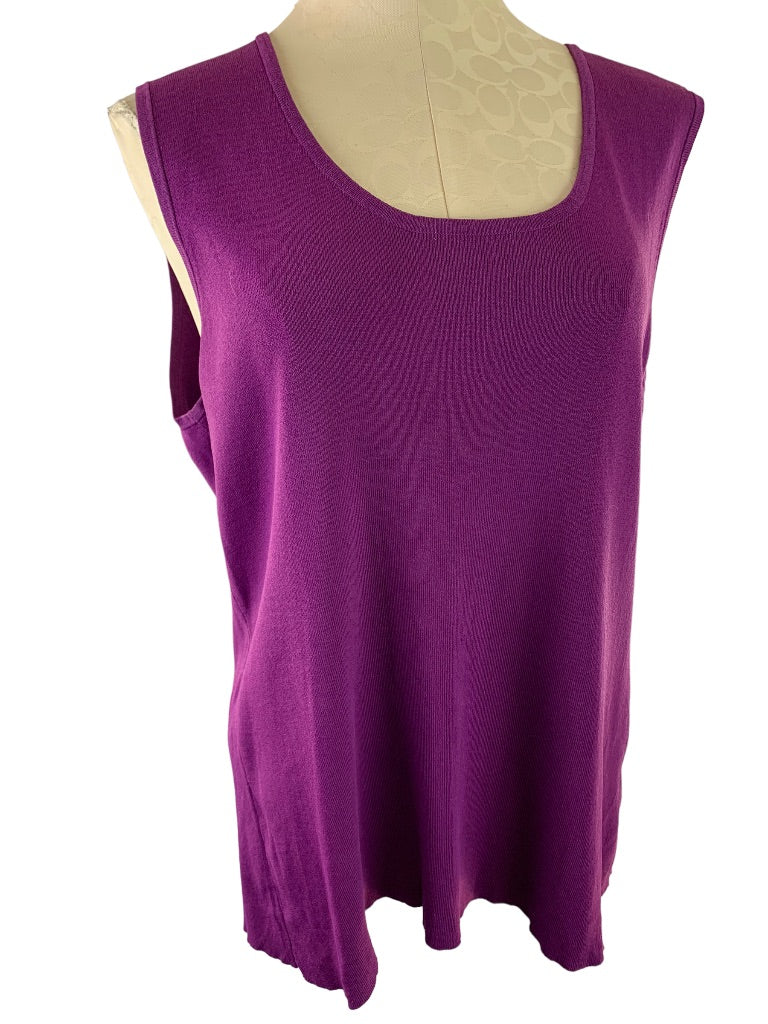 18/20 Dressbarn Woman Purple Sleeveless Pullover Sweater Shell