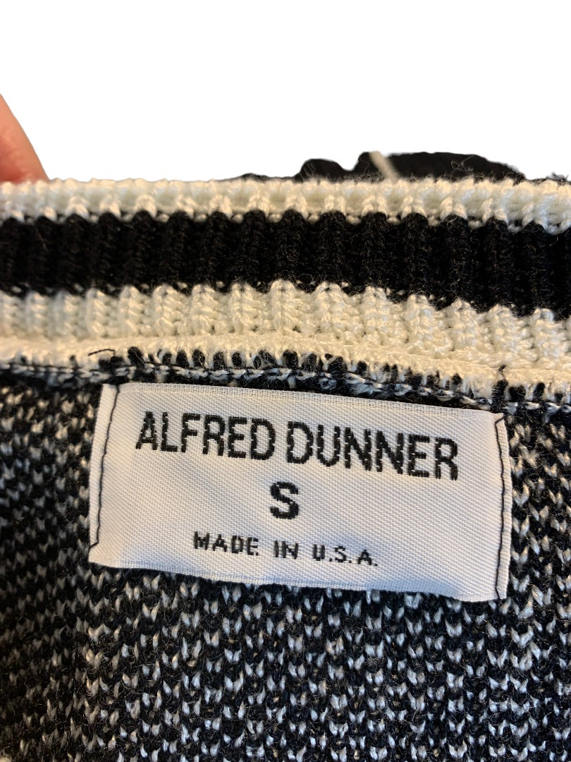 Small Alfred Dunner Women's Short Sleeve New Cardigan Black White New