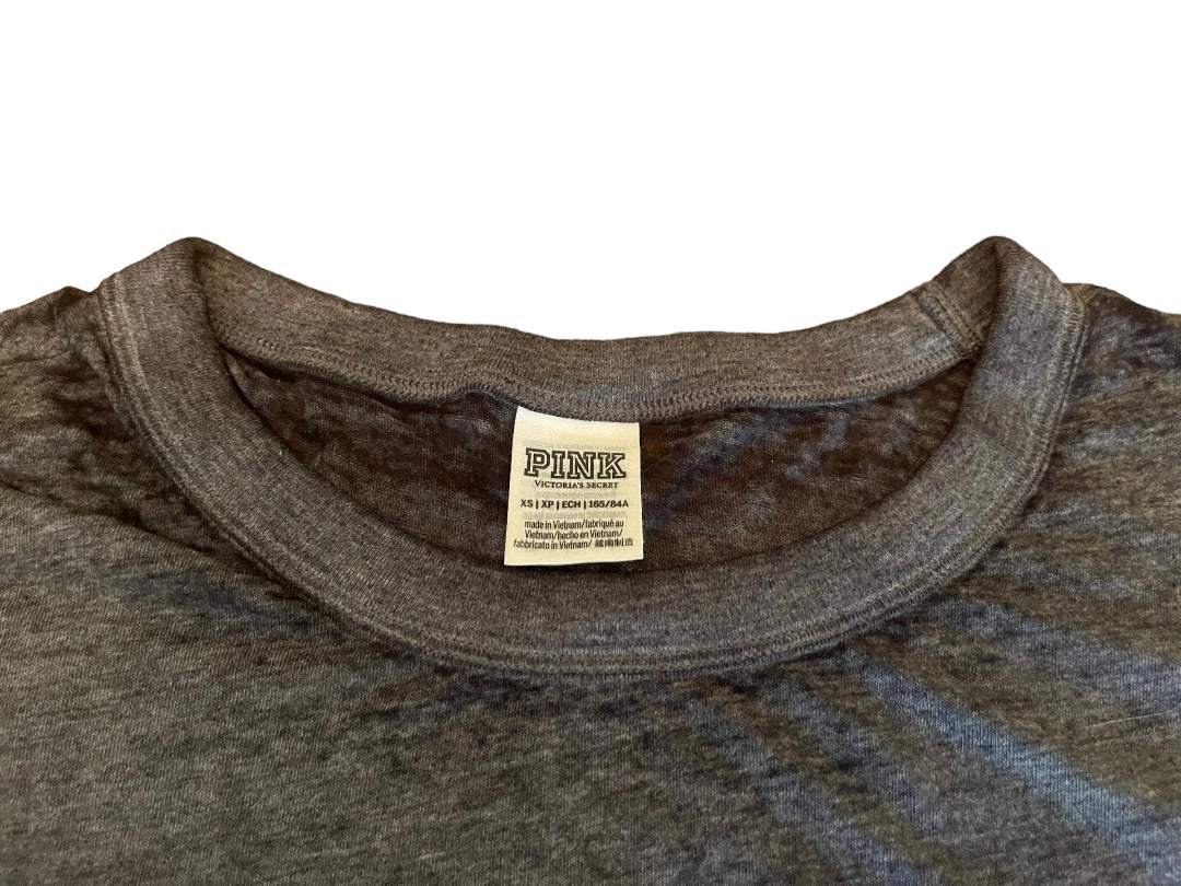 XS Pink Victoria's Secret Long Sleeve Womens Top Tshirt Lightweight Gray