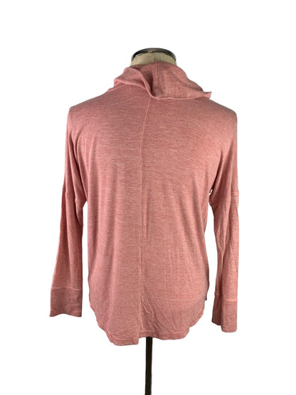 Small Rachel Zoe Red Pink Heathered Cowl Neck Jersey Knit Women's Pullover Top